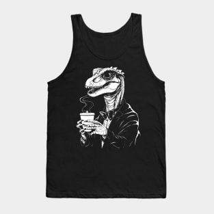 Cottagecore Goth Dinosaur Coffee Gift Men Women Funny Coffee Tank Top